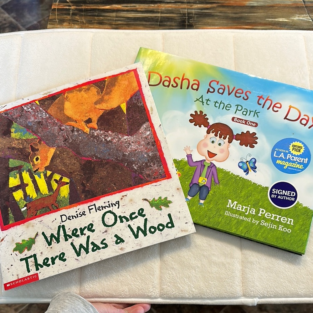 Signed book. Dasha Saves the Day and Where Once There Was a Wood